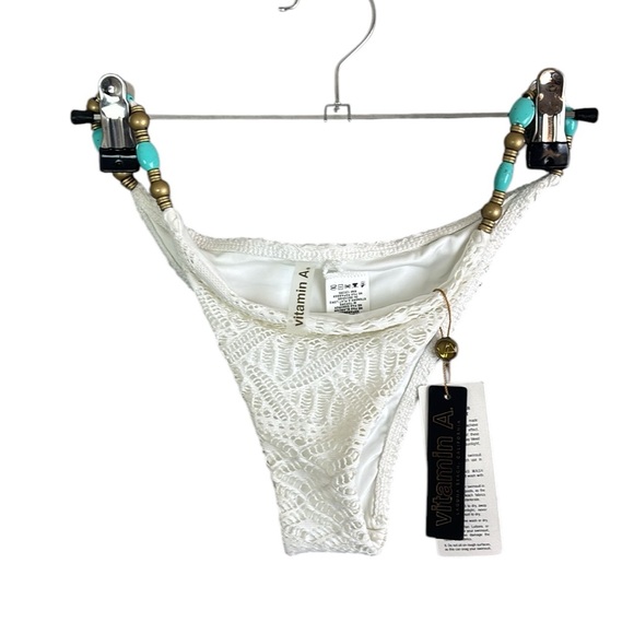 Vitamin A  Bikini Bottom Large 10 Stretch NWT Beaded Waistband - Picture 10 of 10